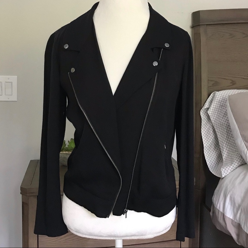 Ella Moss Black Exposed Zipper Blazer Jacket